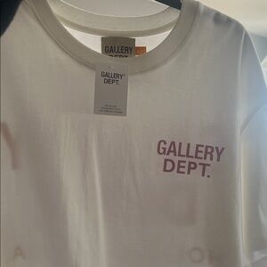 Gallery Dept White Tee with Pink Accents
